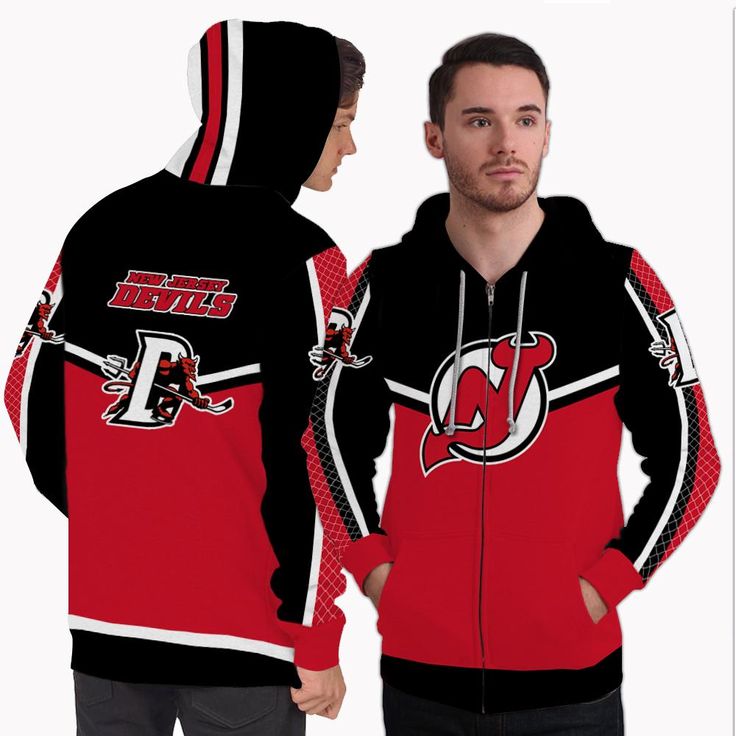 Fashion Gorgeous Fitting New Jersey Devils Zip Hoodie | New jersey