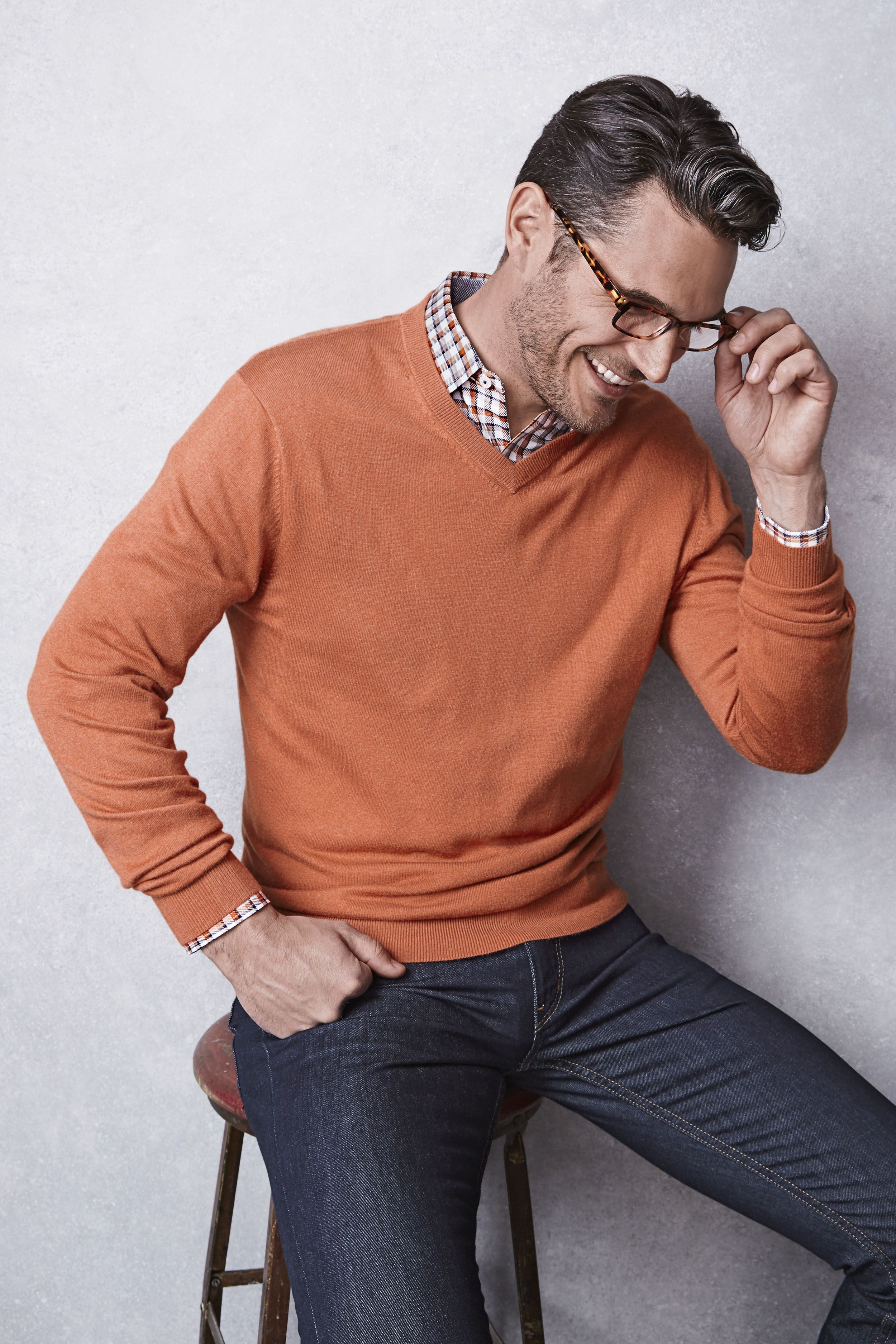 Made to Layer: The sweater and shirt combo looks good with zero effort