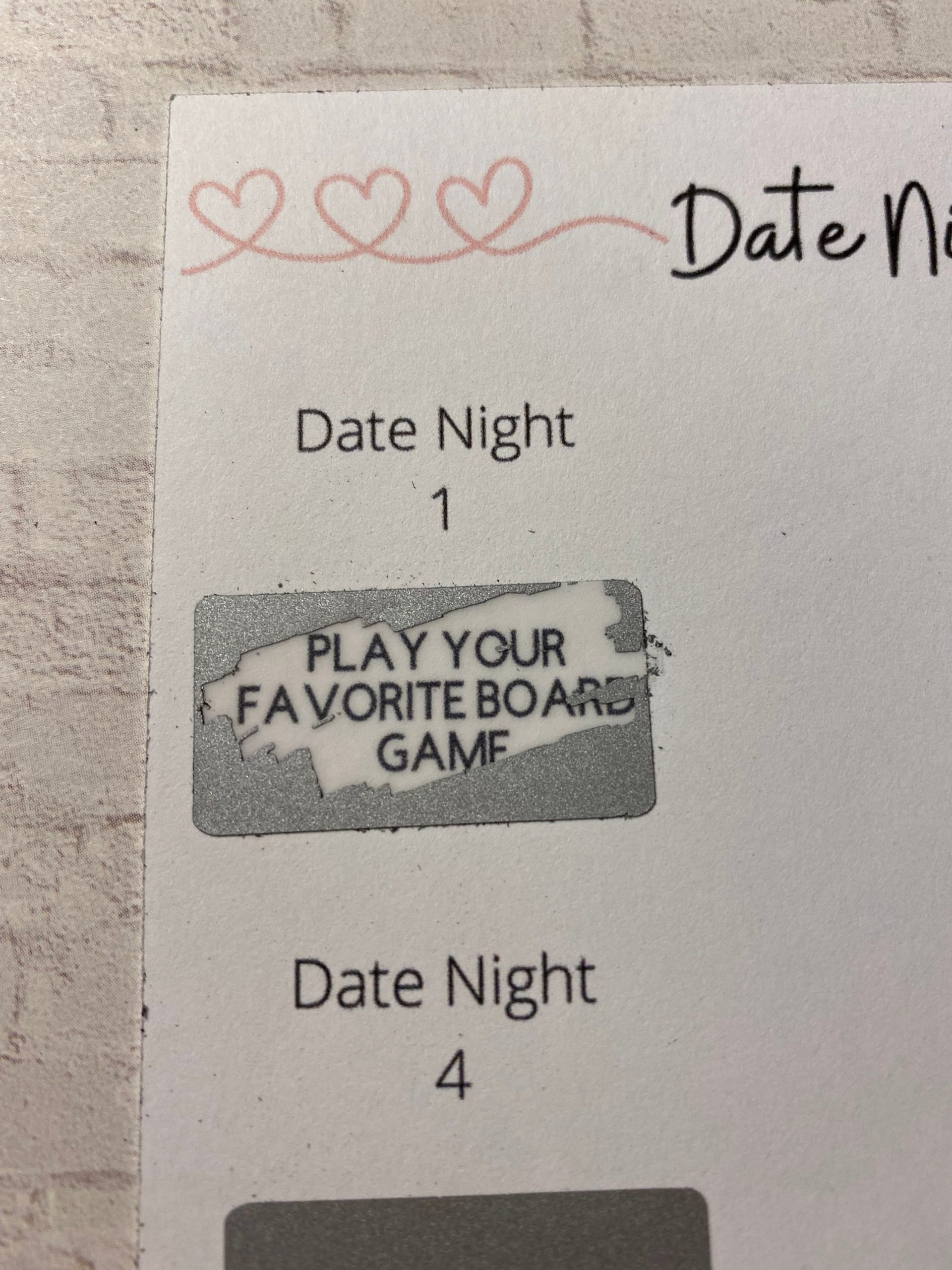 Date Night Ideas Scratch Off