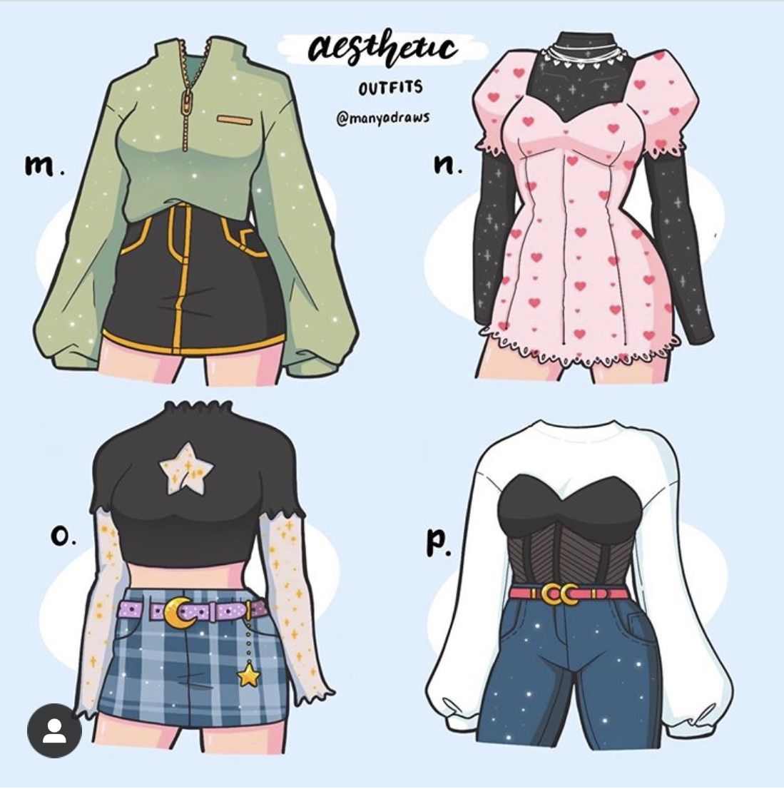 Manya draws в instagram: «💖 💖 which outfit is your favorite? which set