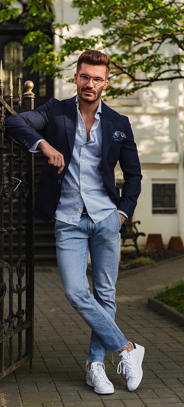 Shirt, Jeans and Blazer Outfit for a Smart Casual Look Smart Casual