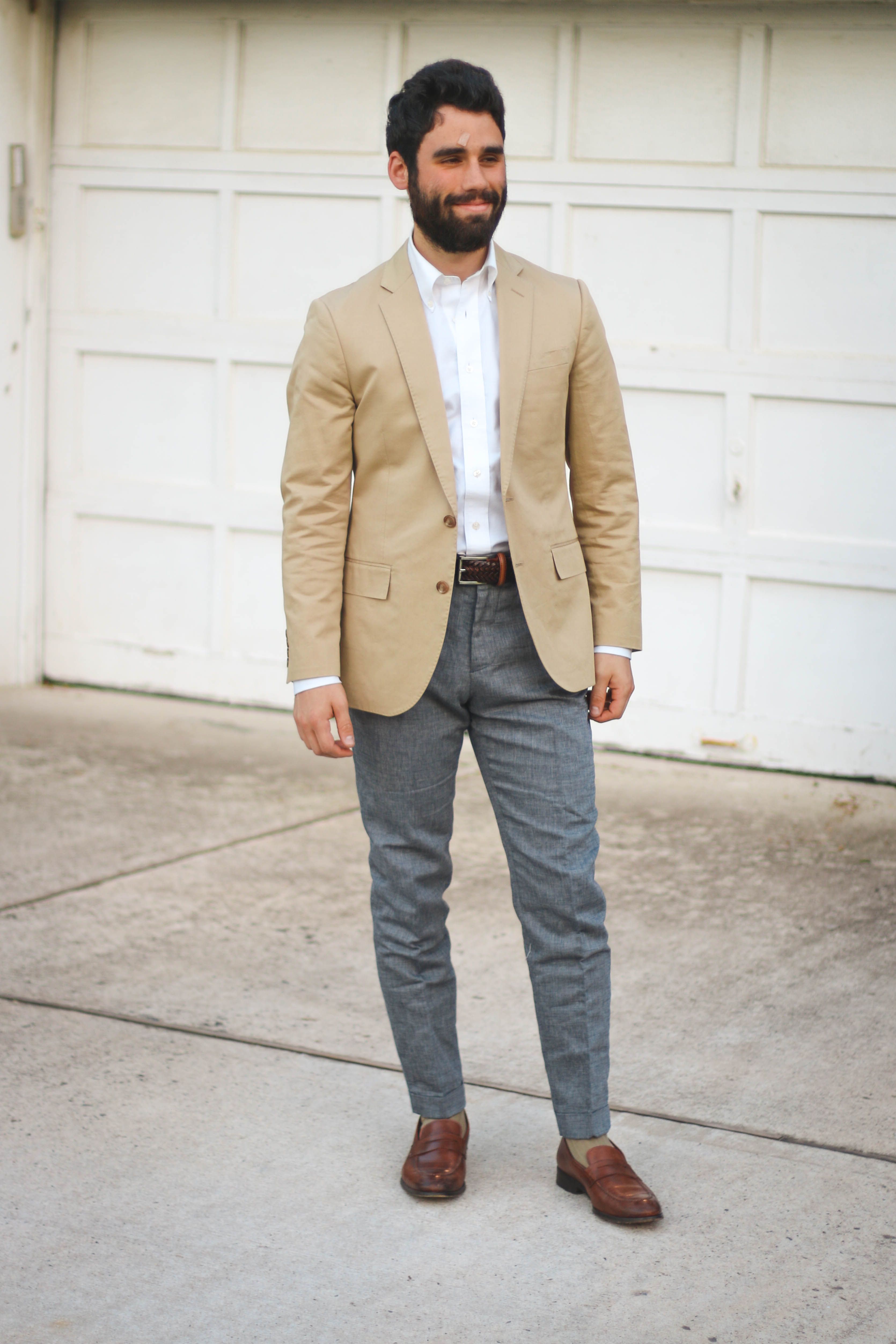 Simple Blazer Outfit For Men | Tan jacket outfit, Tan blazer outfits