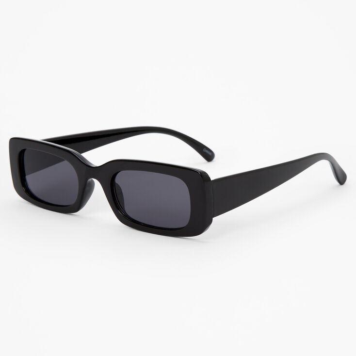 Rectangular Retro Sunglasses - Black | Claire's US