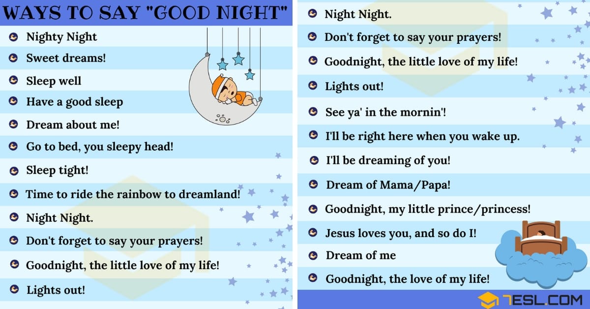 Good Night Or Goodnight Meaning