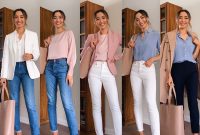 Trabalhar trendy professional female styles blouse blusas jadore slacks professionnelle tenue blusinhas striking workwear waisted adore waist dressing inspo blusa