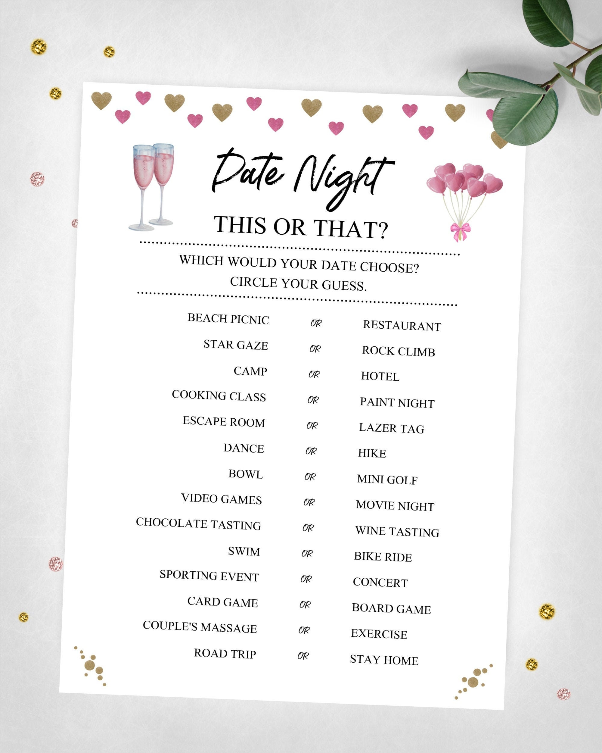 Date Night This or That Couple's Night in Game. Which Would Your Date