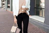 38 casual combination jeans and blouse for women fashion