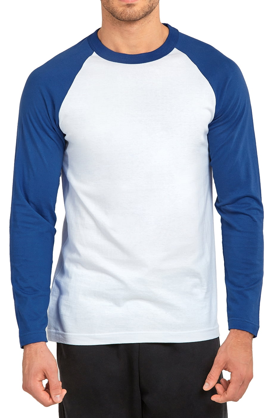 Blended - Men's Long Sleeve Baseball T-Shirt Jersey Raglan Two-Tone