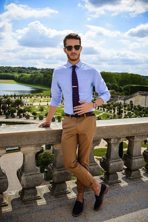 Monochromatic swag gentleman mode, gentleman style, blue dress pants