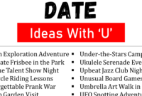 Date Ideas That Start With U For Adults