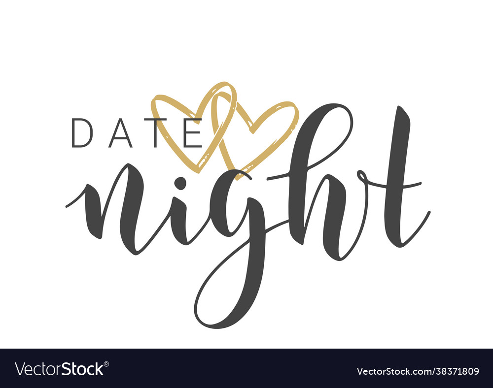 Handwritten lettering date night Royalty Free Vector Image