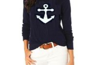 Intarsia anchor sweater