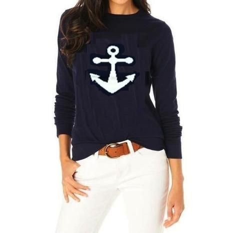 Intarsia anchor sweater