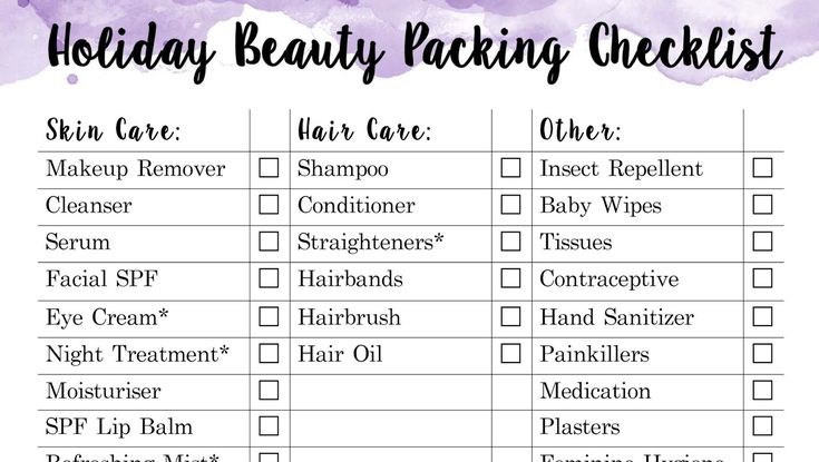 Beauty Checklist Before Vacation