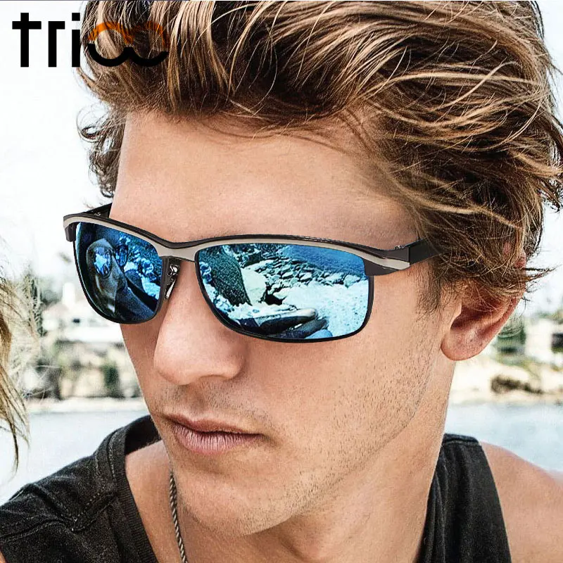 Aliexpress.com : Buy TRIOO Goggle Sunglasses Men Polarized Mirror Blue